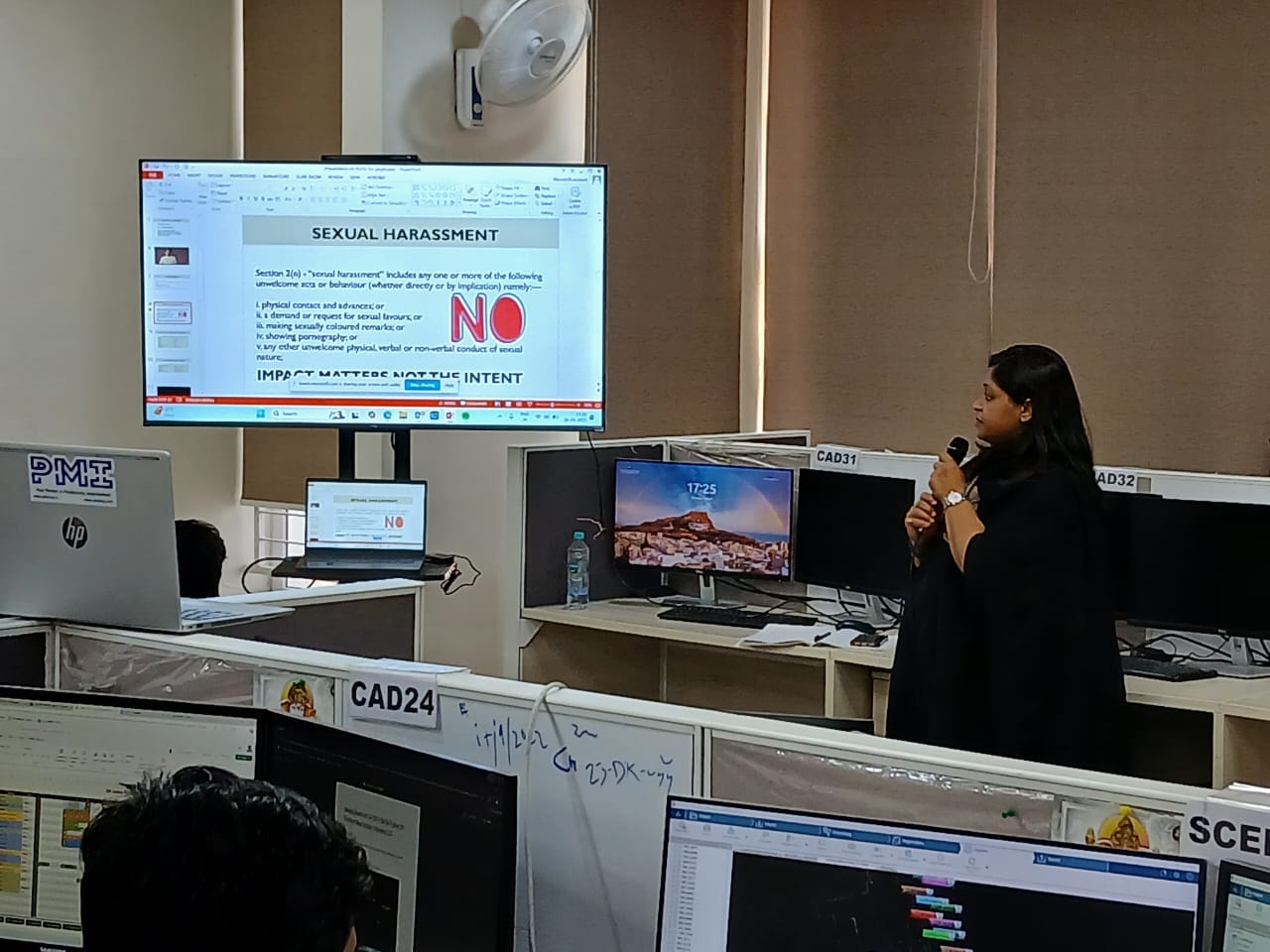 Advocate Neha giving POSH training at PMI Office