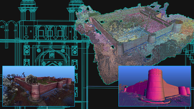 3D laser scanned models and architectural drawings of historical forts in India for heritage preservation and digital reconstruction