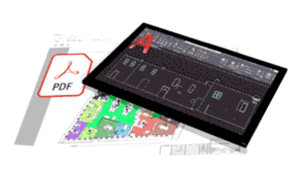 PDF architectural drawing being converted and edited in AutoCAD for digital drafting and modeling